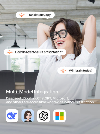 YEESH - GL12 AI Smart Glasses – Premium Smarta Glasögon med AI-assistent, Bluetooth & Realtidsöversättning