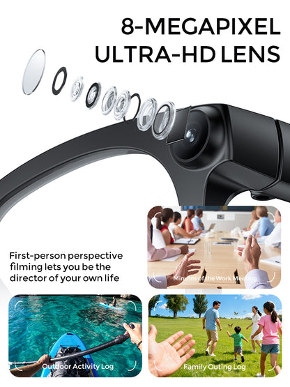 YEESH - GL12 AI Smart Glasses – Premium Smarta Glasögon med AI-assistent, Bluetooth & Realtidsöversättning