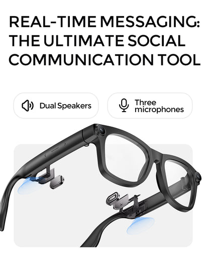 YEESH - GL12 AI Smart Glasses – Premium Smarta Glasögon med AI-assistent, Bluetooth & Realtidsöversättning