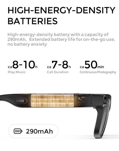 YEESH - GL12 AI Smart Glasses – Premium Smarta Glasögon med AI-assistent, Bluetooth & Realtidsöversättning