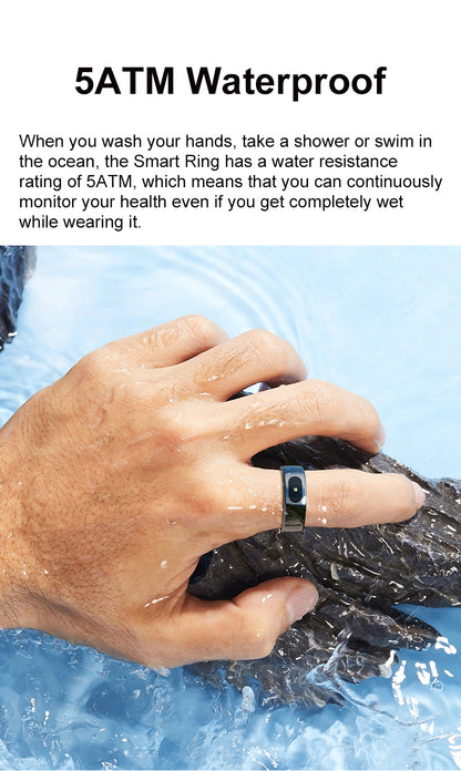 YEESH - R08 Smart Ring – Smart Hälsoring med Pulsmätare, SpO₂, Sömnmätning, Stressmätning och Aktivitetsspårning