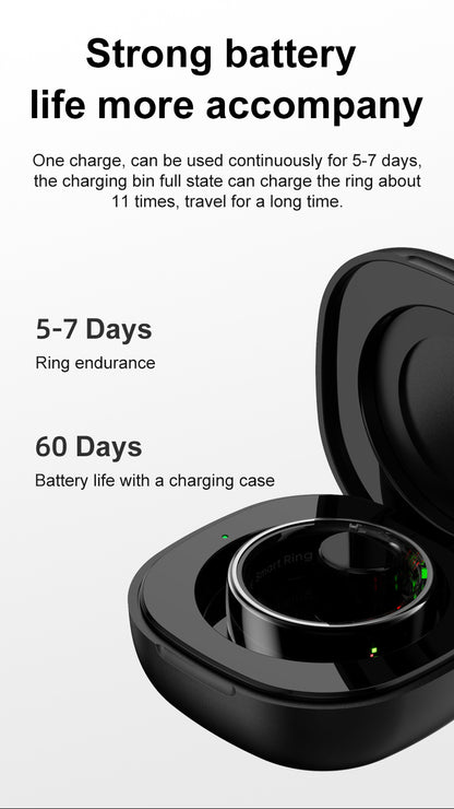 YEESH - R08 Smart Ring – Smart Hälsoring med Pulsmätare, SpO₂, Sömnmätning, Stressmätning och Aktivitetsspårning