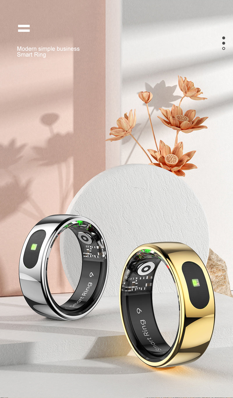 YEESH - R08 Smart Ring – Smart Hälsoring med Pulsmätare, SpO₂, Sömnmätning, Stressmätning och Aktivitetsspårning