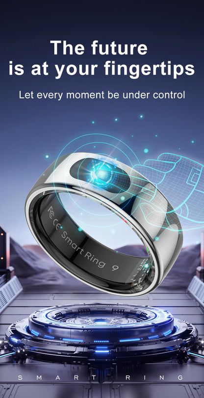 YEESH - R08 Smart Ring – Smart Hälsoring med Pulsmätare, SpO₂, Sömnmätning, Stressmätning och Aktivitetsspårning