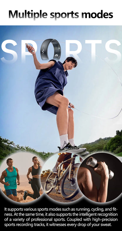 YEESH - Q520 Smart Ring – Premium Hälsoring med ECG, Pulsmätning, AI Hälsomonitorering och 5 ATM Vattentålighet
