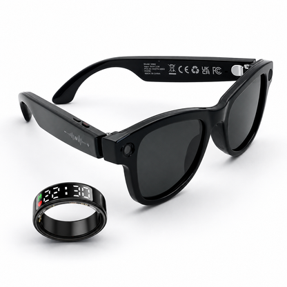 YEESH - Bundle GS5MAX AI-glasögon + SR08 AI Smart Ring