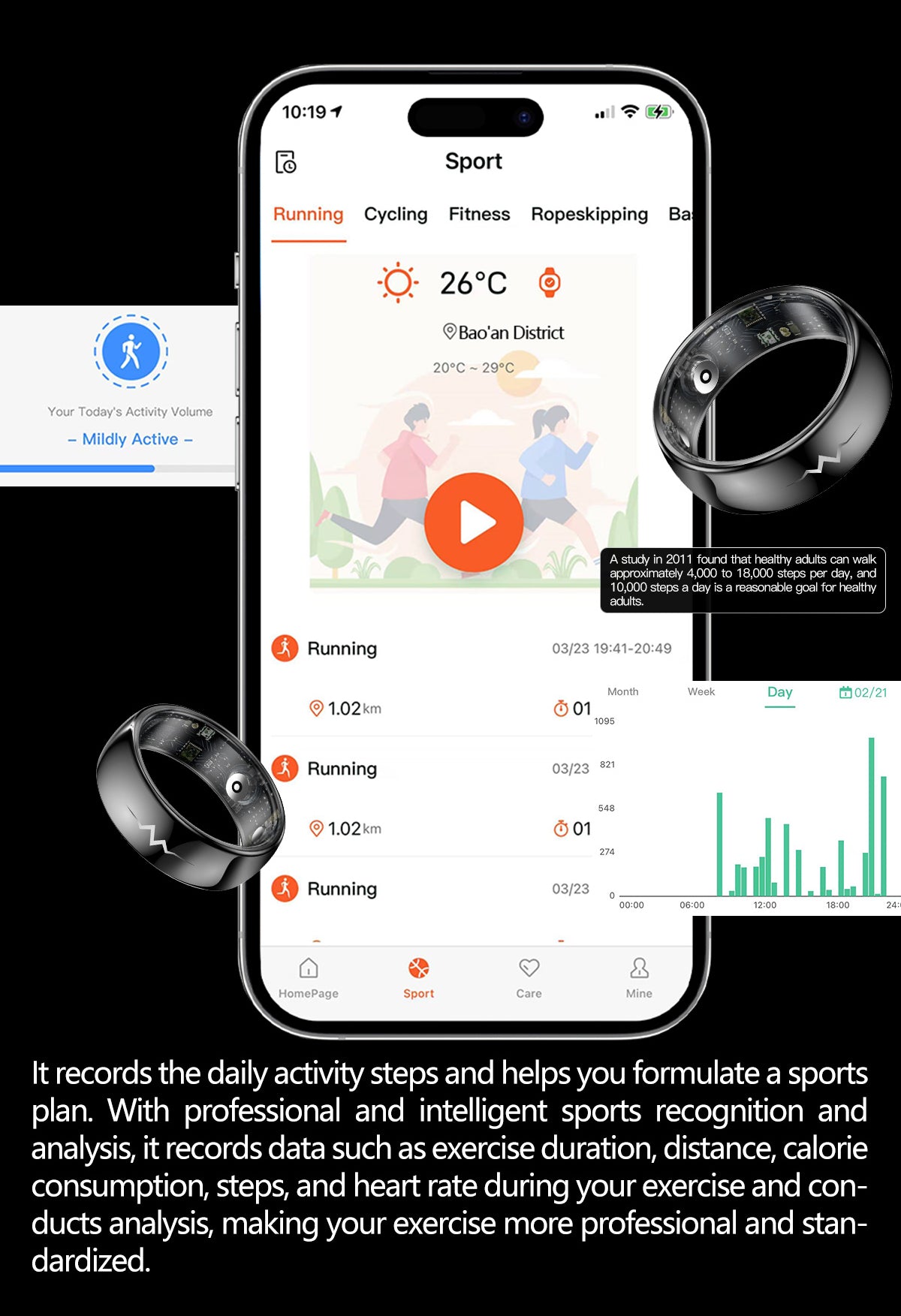 YEESH - Q520 Smart Ring – Premium Hälsoring med ECG, Pulsmätning, AI Hälsomonitorering och 5 ATM Vattentålighet