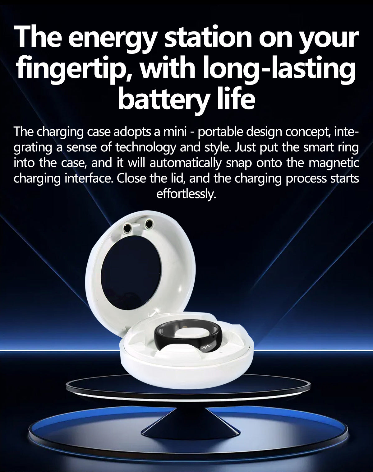 YEESH - Q520 Smart Ring – Premium Hälsoring med ECG, Pulsmätning, AI Hälsomonitorering och 5 ATM Vattentålighet
