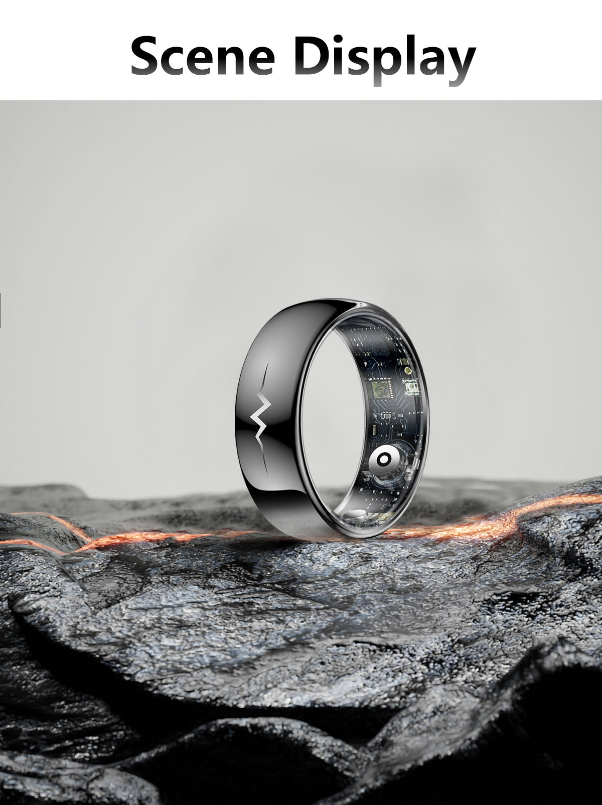 YEESH - Q520 Smart Ring – Premium Hälsoring med ECG, Pulsmätning, AI Hälsomonitorering och 5 ATM Vattentålighet