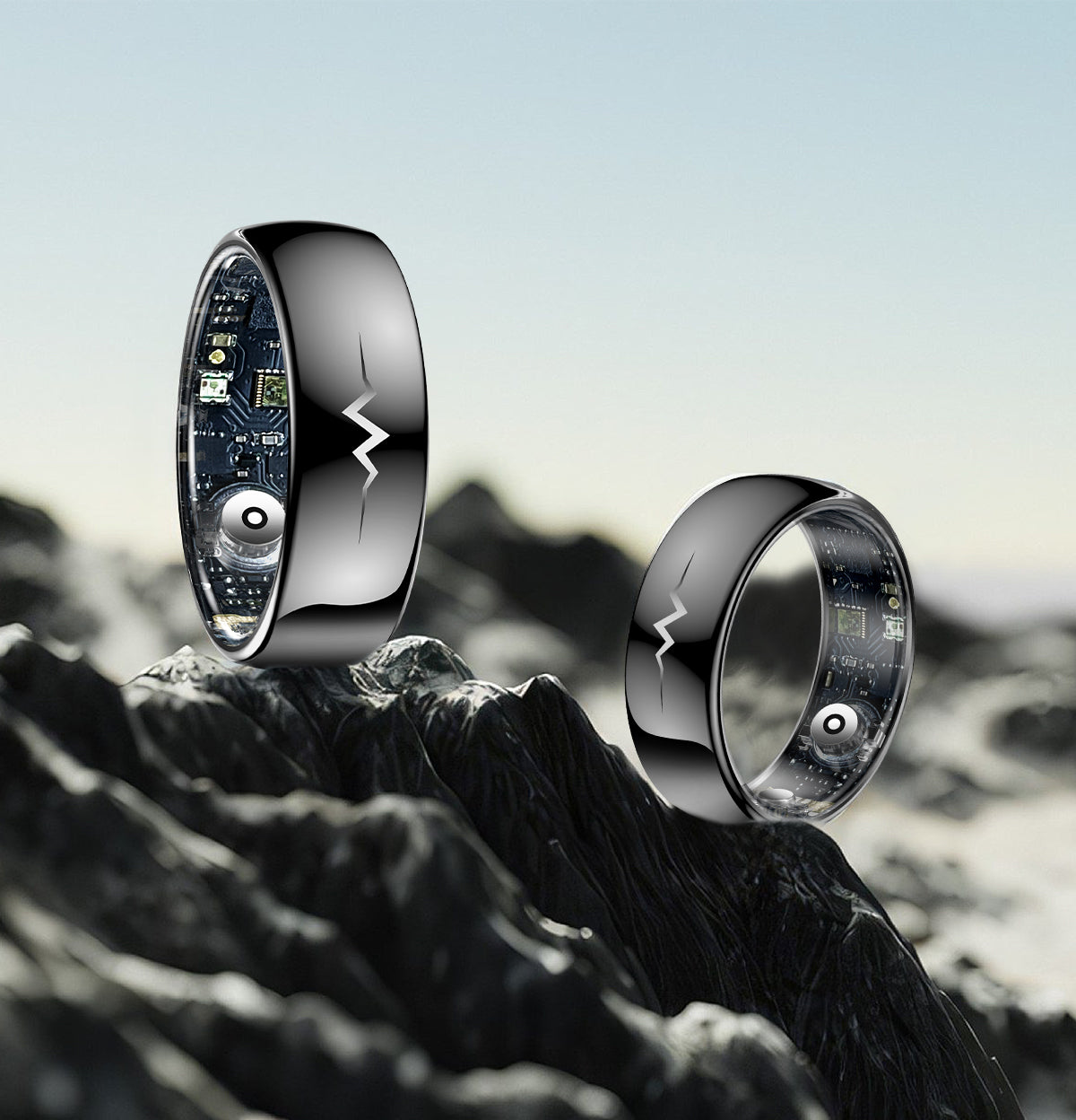 YEESH - Q520 Smart Ring – Premium Hälsoring med ECG, Pulsmätning, AI Hälsomonitorering och 5 ATM Vattentålighet