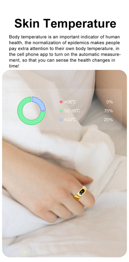 YEESH - R08 Smart Ring – Smart Hälsoring med Pulsmätare, SpO₂, Sömnmätning, Stressmätning och Aktivitetsspårning
