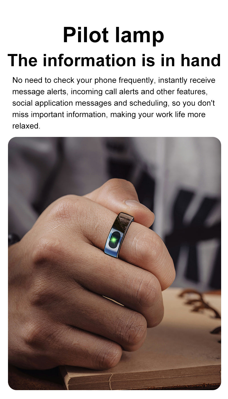 YEESH - R08 Smart Ring – Smart Hälsoring med Pulsmätare, SpO₂, Sömnmätning, Stressmätning och Aktivitetsspårning