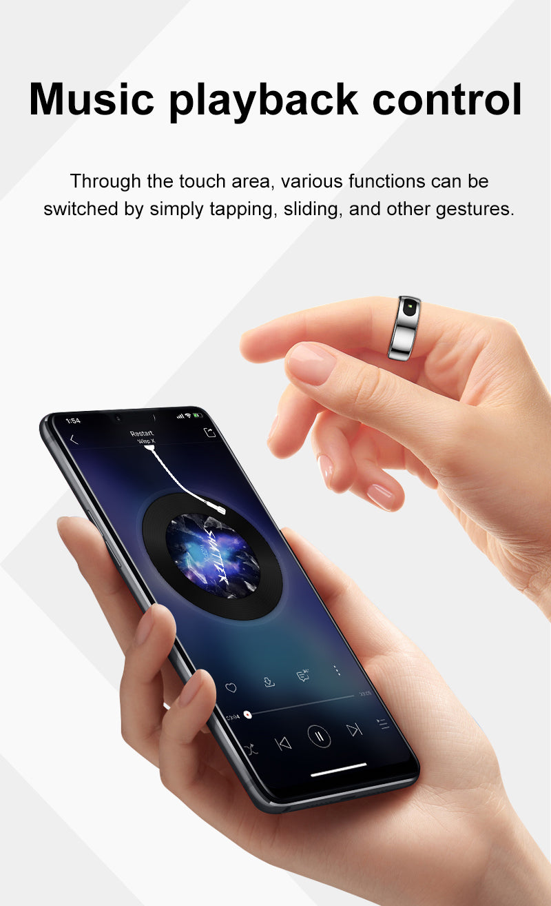YEESH - R08 Smart Ring – Smart Hälsoring med Pulsmätare, SpO₂, Sömnmätning, Stressmätning och Aktivitetsspårning