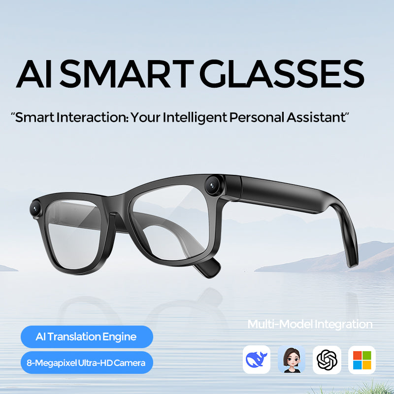 YEESH - GL12 AI Smart Glasses – Premium Smarta Glasögon med AI-assistent, Bluetooth & Realtidsöversättning