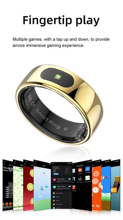 YEESH - R08 Smart Ring – Smart Hälsoring med Pulsmätare, SpO₂, Sömnmätning, Stressmätning och Aktivitetsspårning