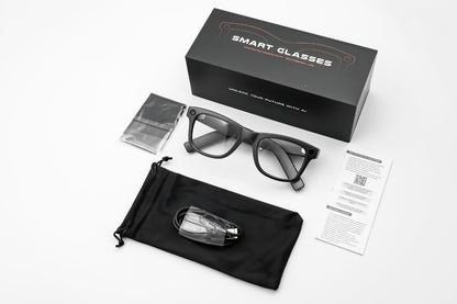 YEESH - AG01 AI Smart Glasses – Premium Smarta Glasögon med 8 MP-kamera, AI-assistent, Bluetooth, Wi-Fi & Realtidsöversättning