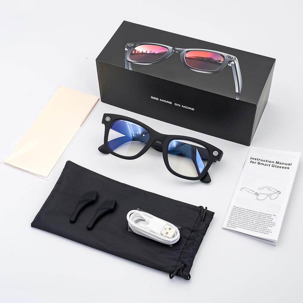 YEESH - GS4 MAX AI Smart Glasses – Premium Smarta Glasögon med 8 MP-kamera, AI-assistent & Realtidsöversättning