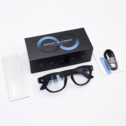 YEESH - GS380 AI Smart Glasses – Smarta Glasögon med HD-kamera, AI-assistent, Bluetooth & LED-lampa
