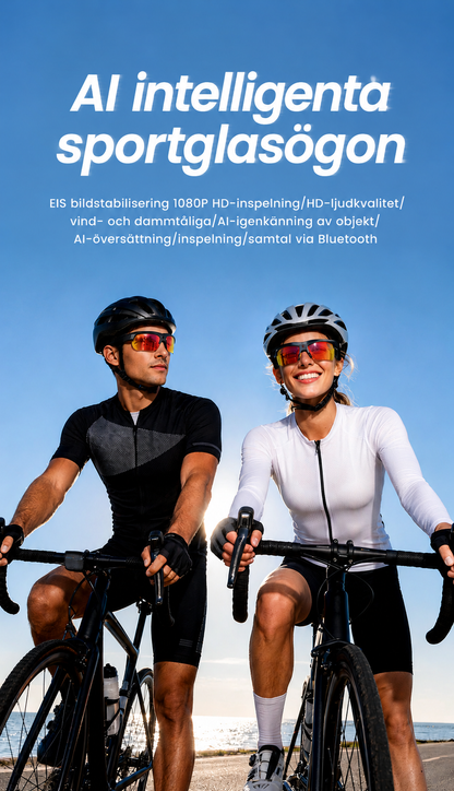 YEESH - E08 AI Smart Glasses – Premium Smarta Glasögon med 13 MP-kamera, Wi-Fi 6, AI-assistent & Realtidsöversättning