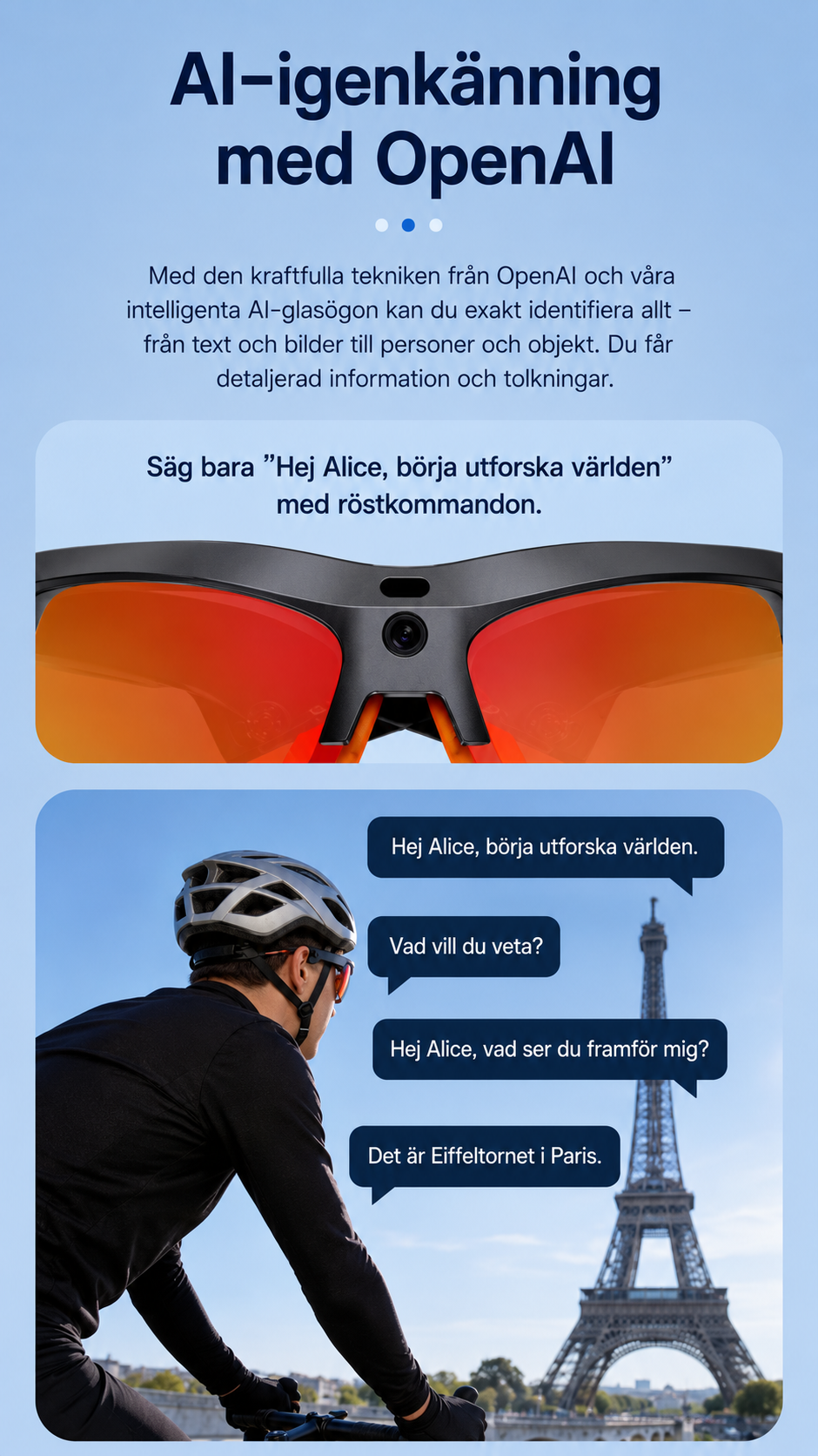 YEESH - E08 AI Smart Glasses – Premium Smarta Glasögon med 13 MP-kamera, Wi-Fi 6, AI-assistent & Realtidsöversättning